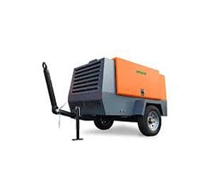 DenAir 265CFM 10bar Diesel portable compressor c/w Alko road-legal trailer