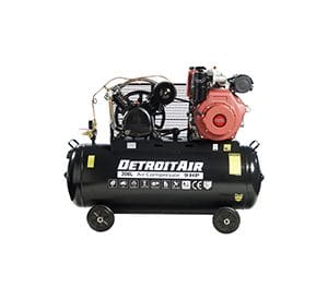 DeTroit Belt Drive Piston Compressor 6.7kW 480l/min @ 8bar 200l tank Petrol